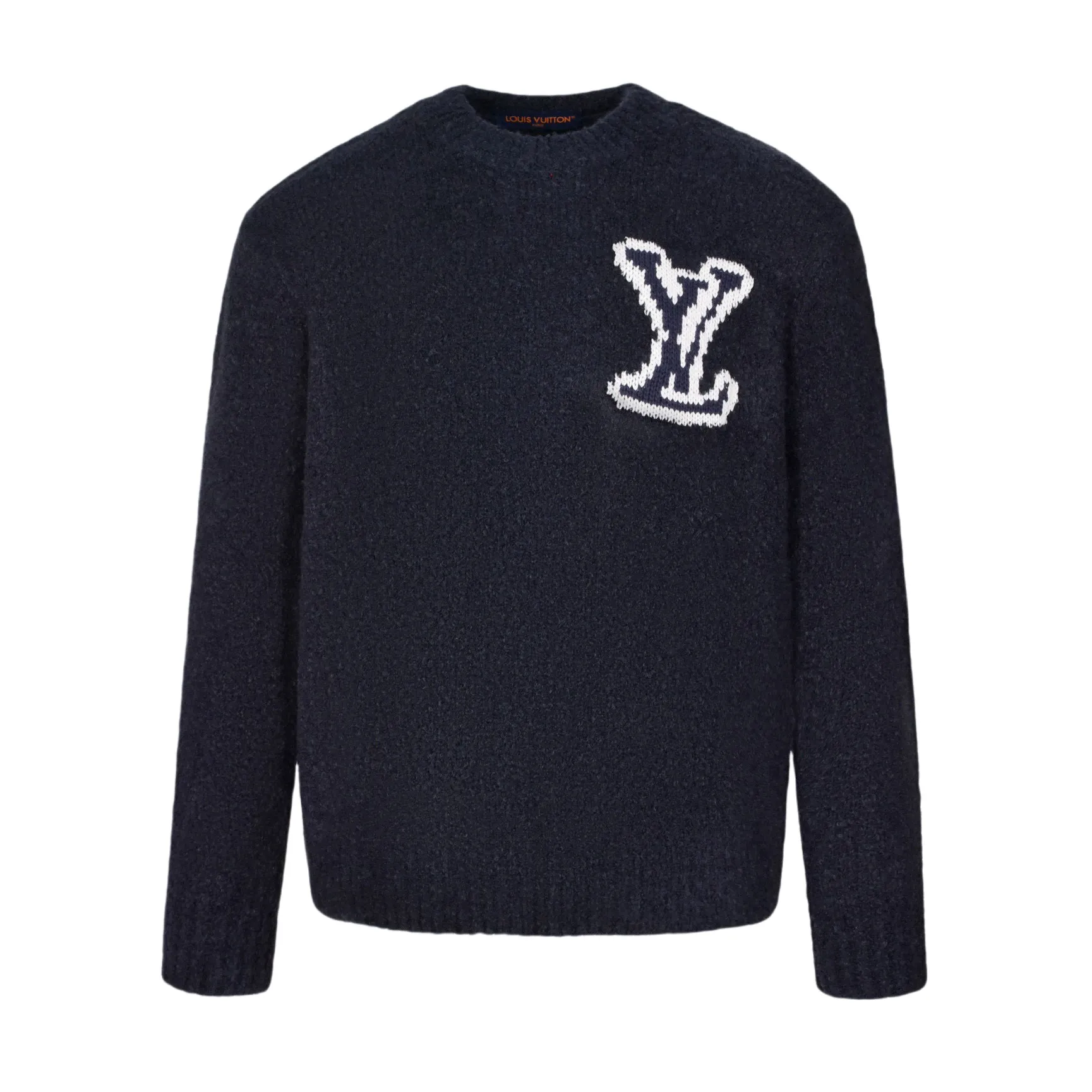 🅿️500 1v 22FW Mirror Logo Intarsia Sweater (Night Blue) Originally purchased for RMB 10,300, it is custom-woven and dyed 60% sheep wool night blue and black wool loop yarn. The loop yarn is black in night blue and has high ductility and good elasticity. It is different from the non-elastic version on the market. The special washing process is very crisp. It is soft and skin-friendly, with 3-needle knitting technology. The thickness of each stitch of the intarsia on the clothing logo is the same as the original. The logo on the back is a mirror intarsia. The upper body is skin-friendly and versatile. It is an autumn and winter item that can be worn in front of others. It is a powerful autumn and winter item. Size:S-M-L